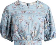 AllSaints Floral Lace Trim Top