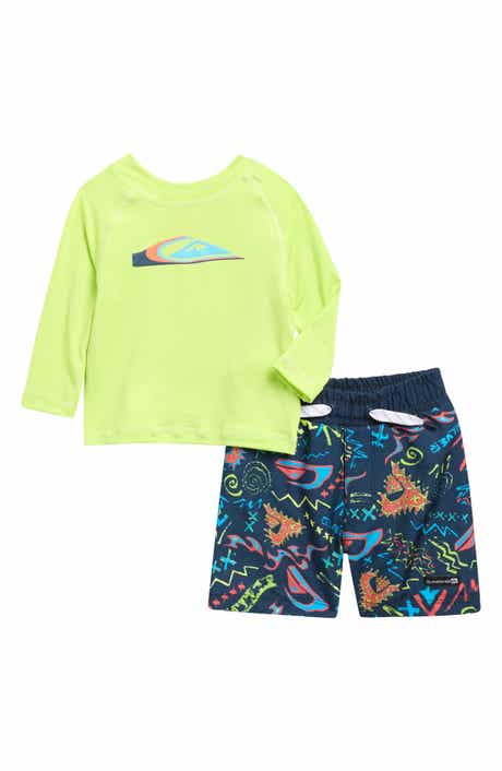 Quiksilver Long Sleeve Rashguard & Swim Trunks Set