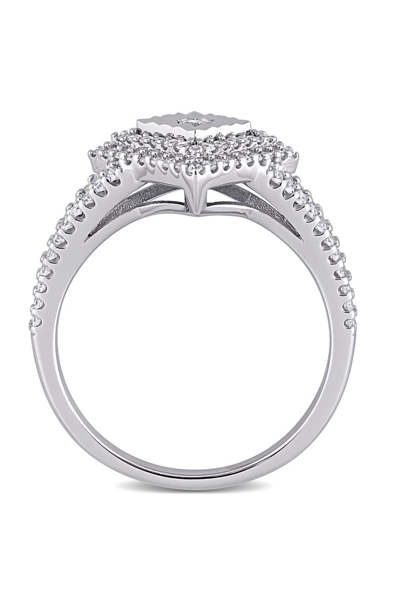Julianna B. Diamond Halo Split Shank Ring, Alternate, color, Sterling Silver
