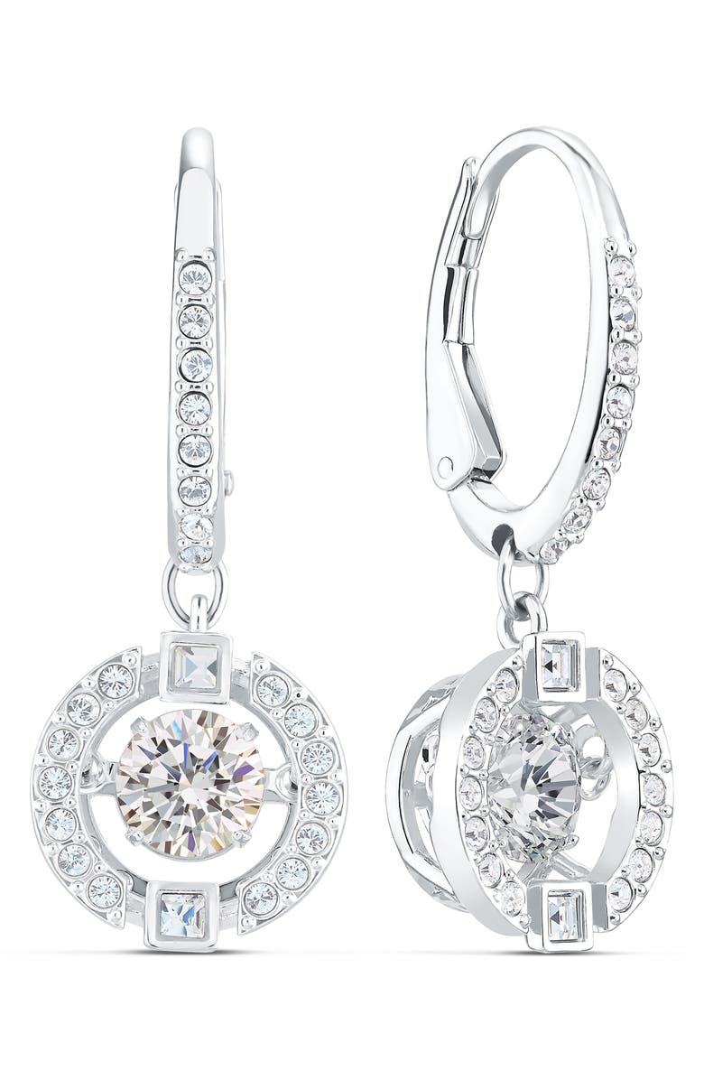 Swarovski Sparkling Dancing Crystal Drop Earrings, Alternate, color, White