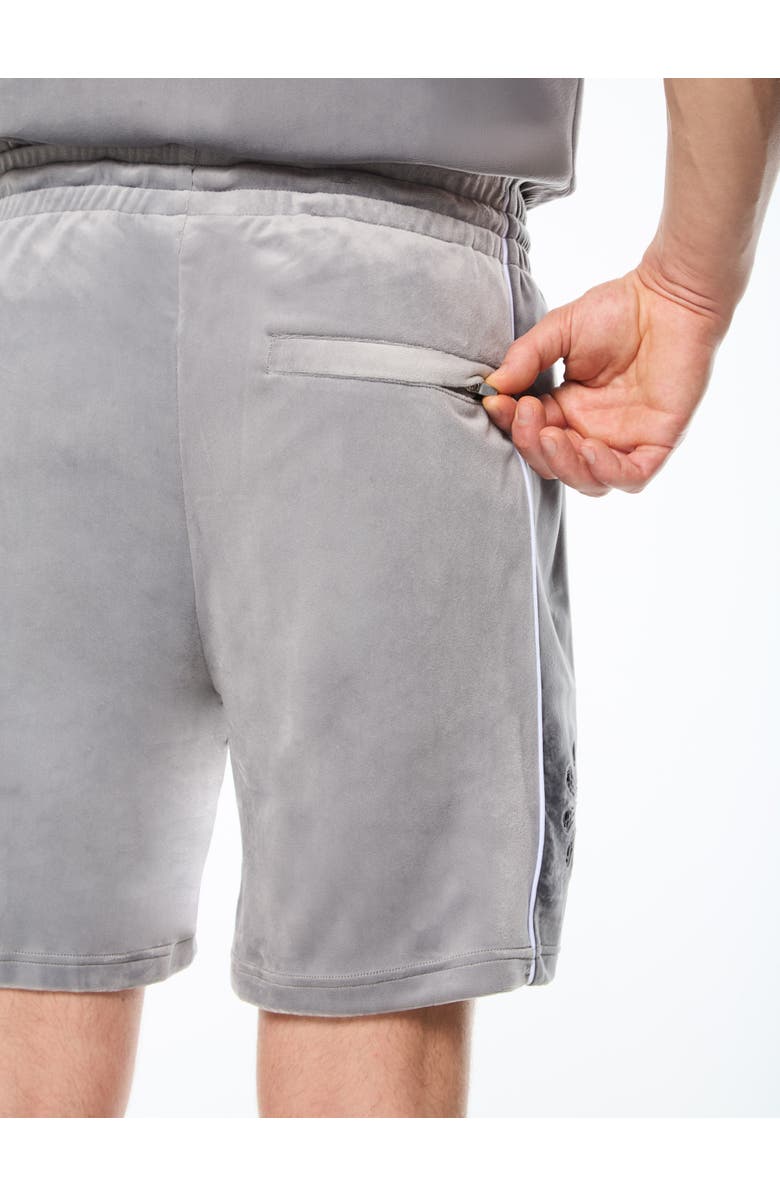 Sergio Tacchini Cresta Velour Short, Alternate, color, Sleet