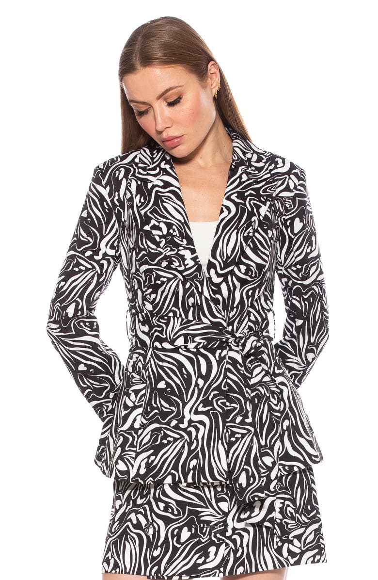 Alexia Admor Olya Jacket Blazer, Alternate, color, Zebra