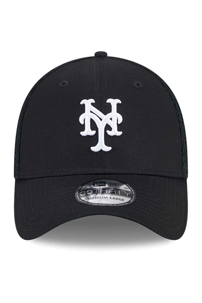 Men's New Era New York Mets Evergreen Black & White Neo 39THIRTY Flex Hat, Alternate, color, Black