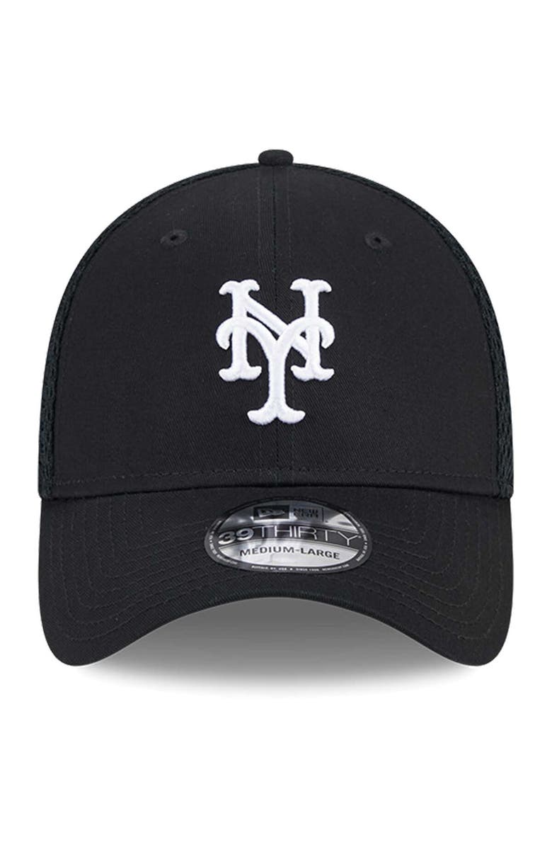 New Era Men's New Era New York Mets Evergreen Black & White Neo 39THIRTY Flex Hat, Alternate, color, Black