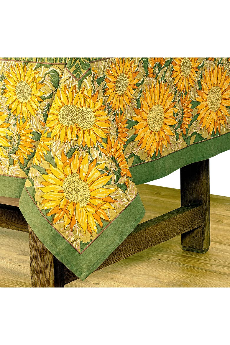 Sunflower Tablecloth, Alternate, color, Yellow/Green 59" x 59"