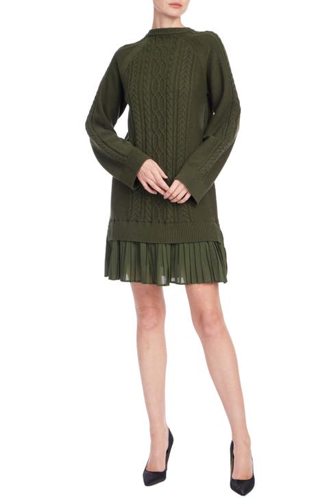 Brailyn Cable Knit Long Sleeve Minidress
