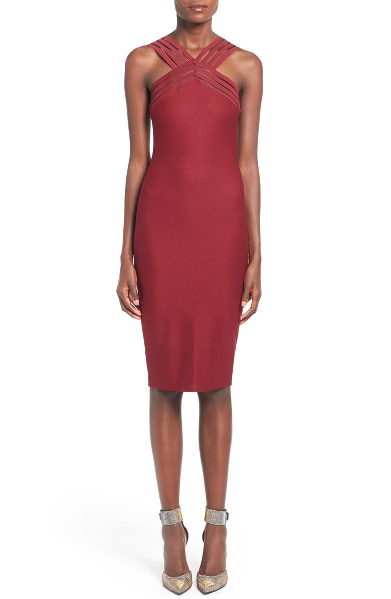 Missguided Mesh Strap Midi Dress, Main, color,