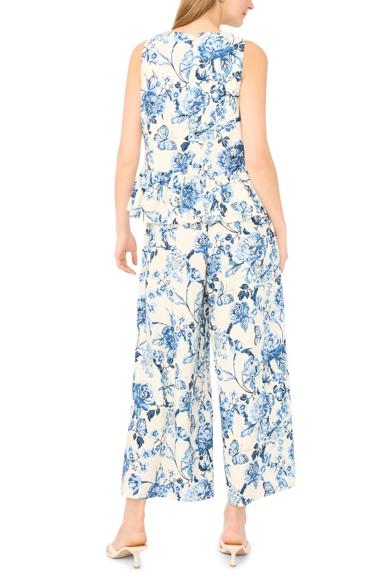 Print Peplum Top, Alternate, color, VANILLA ICE