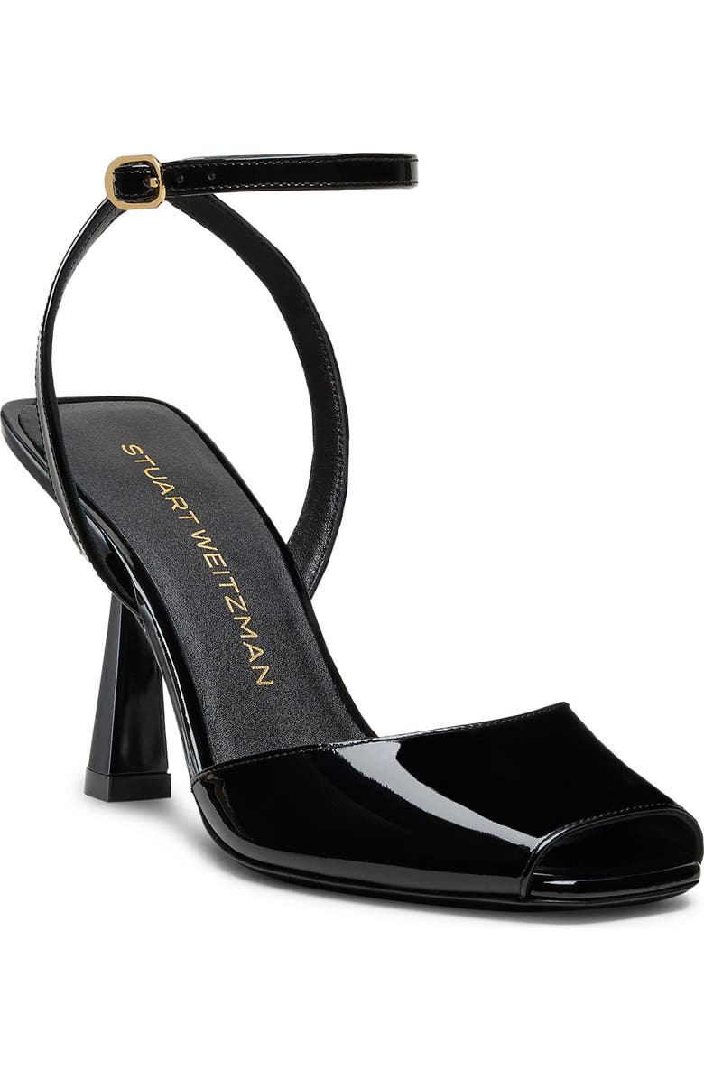 Stuart Weitzman Val Ankle Strap Sandal, Main, color, Black
