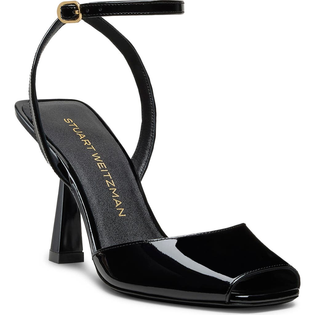 Stuart Weitzman Val Ankle Strap Sandal In Black