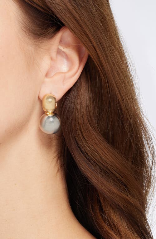 Open Edit Two-tone Orb Drop Earrings In Gold- Rhodium