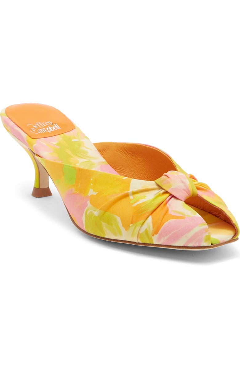 Jeffrey Campbell Twista Kitten Heel Sandal, Main, color, Orange Multi Floral