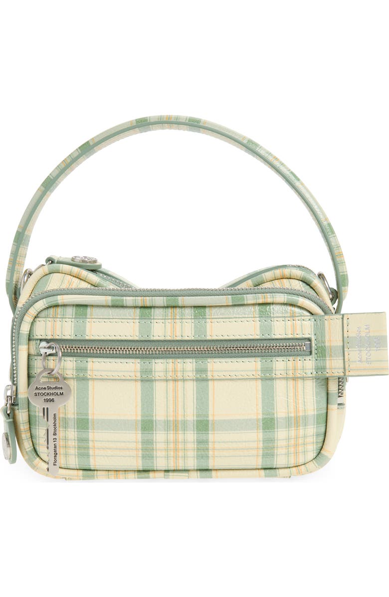 Acne Studios Camero Kit Check Crossbody Bag, Main, color, Green/ Orange