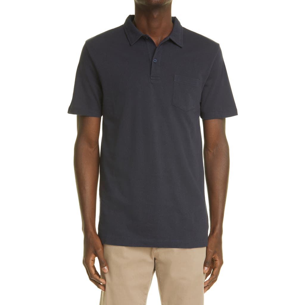Sunspel Men's Riviera Cotton Polo in Navy