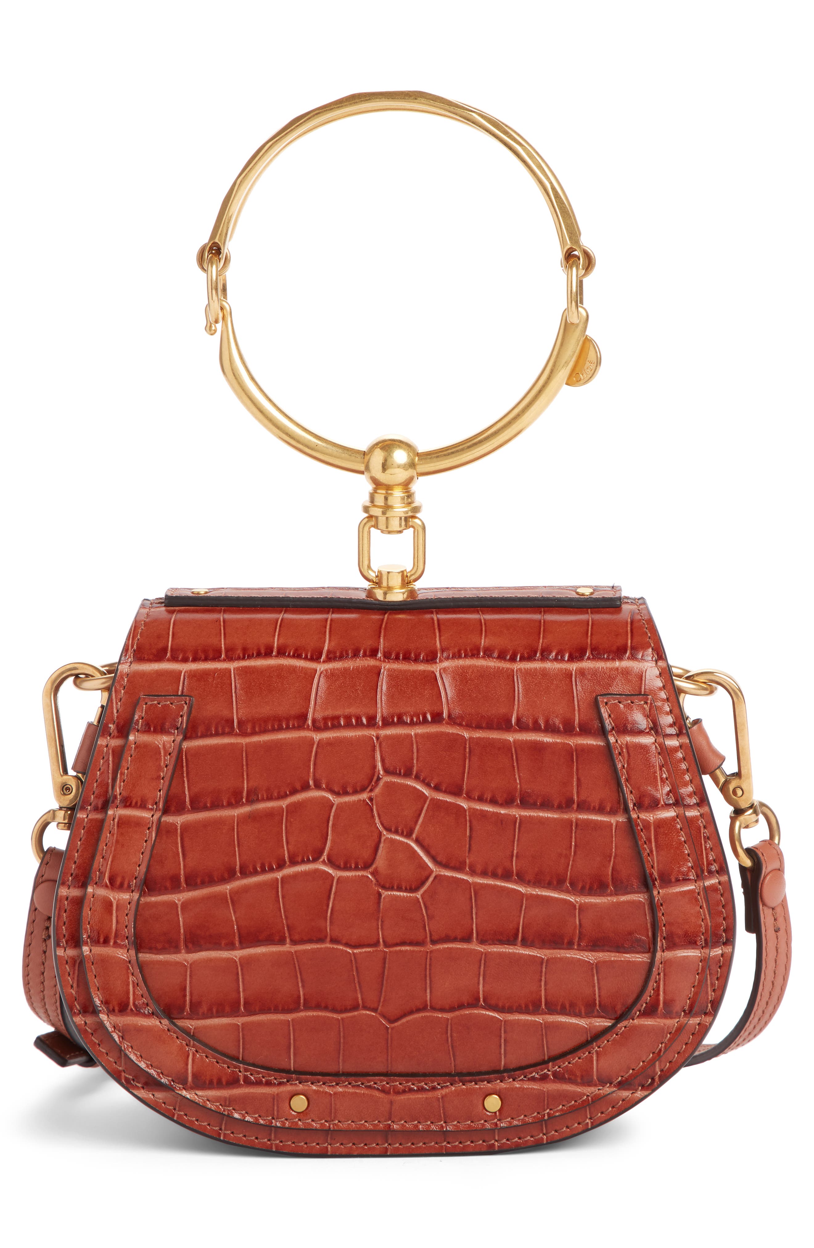 Chloé Nile Bracelet Croc Embossed Leather Crossbody Bag, Alternate, color, 