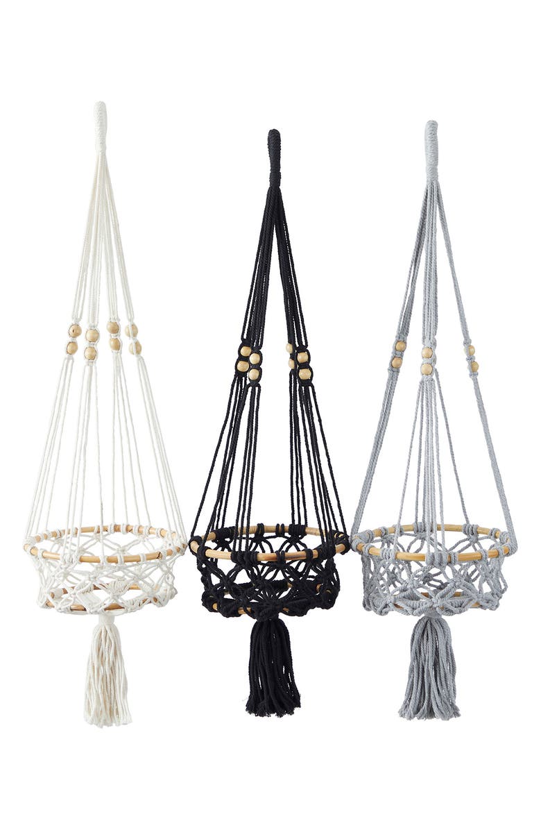 Novogratz Set of 3 Hanging Crochet Plant Holders, Alternate, color,
