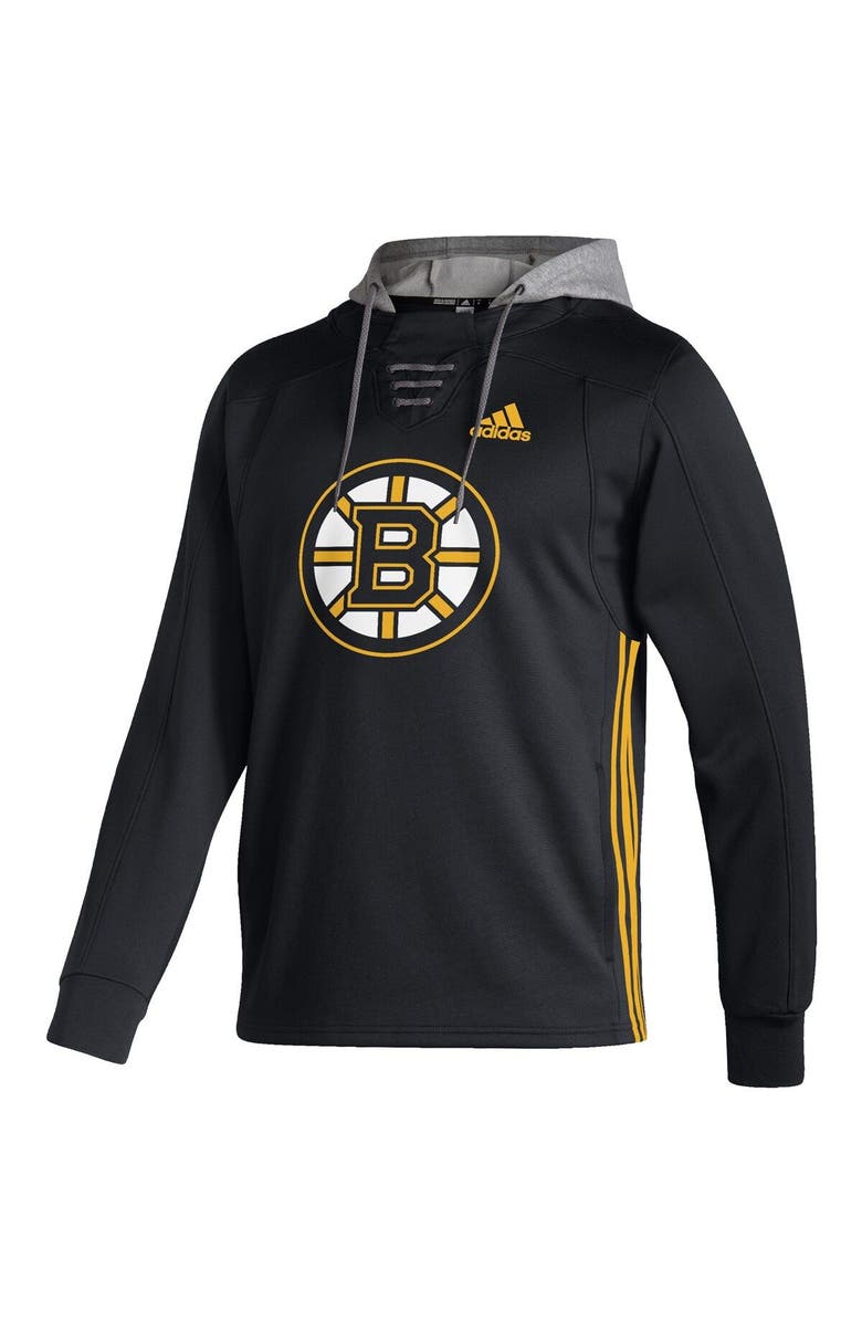 adidas Men's adidas Black Boston Bruins Skate Lace AEROREADY Pullover Hoodie, Alternate, color, 