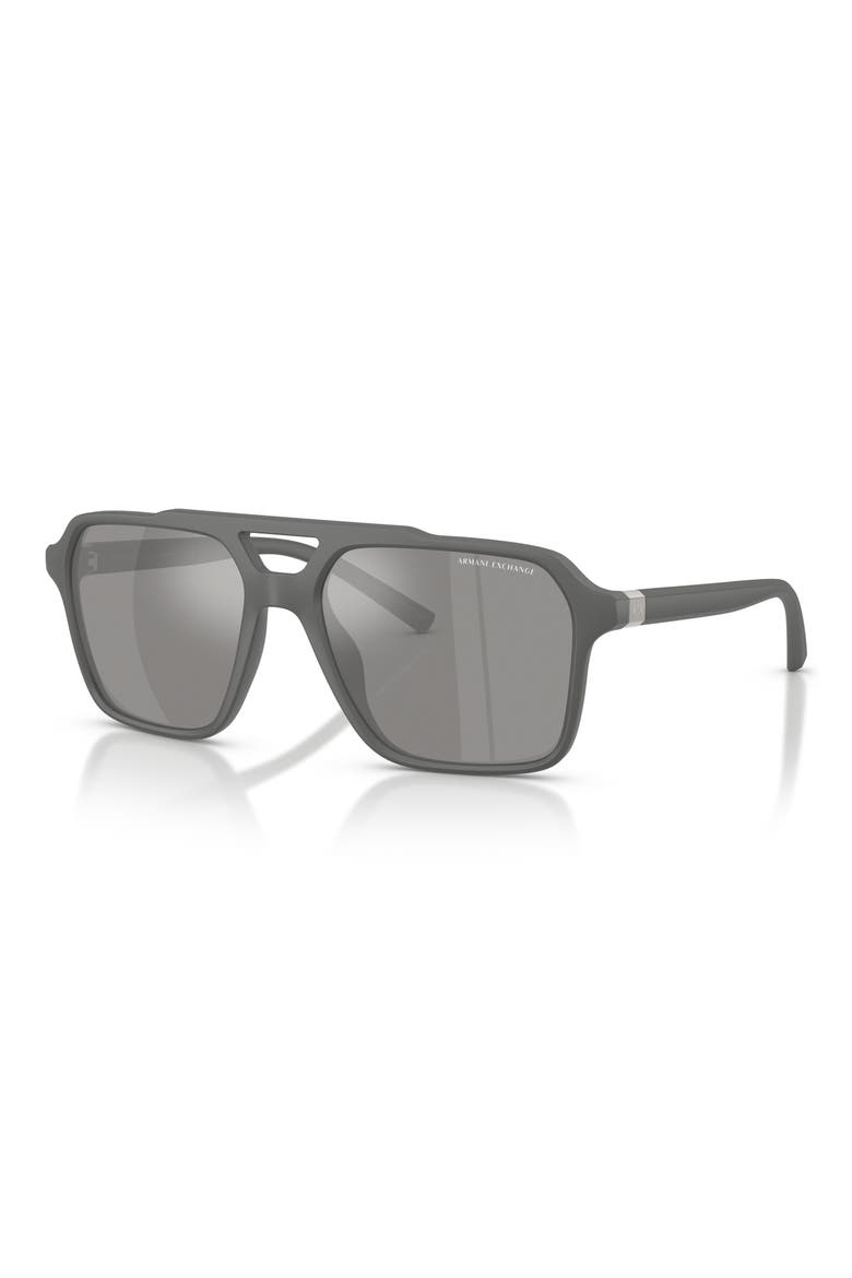 57mm Polarized Pilot Sunglasses, Alternate, color, GREY / GREY MIRROR SILVER