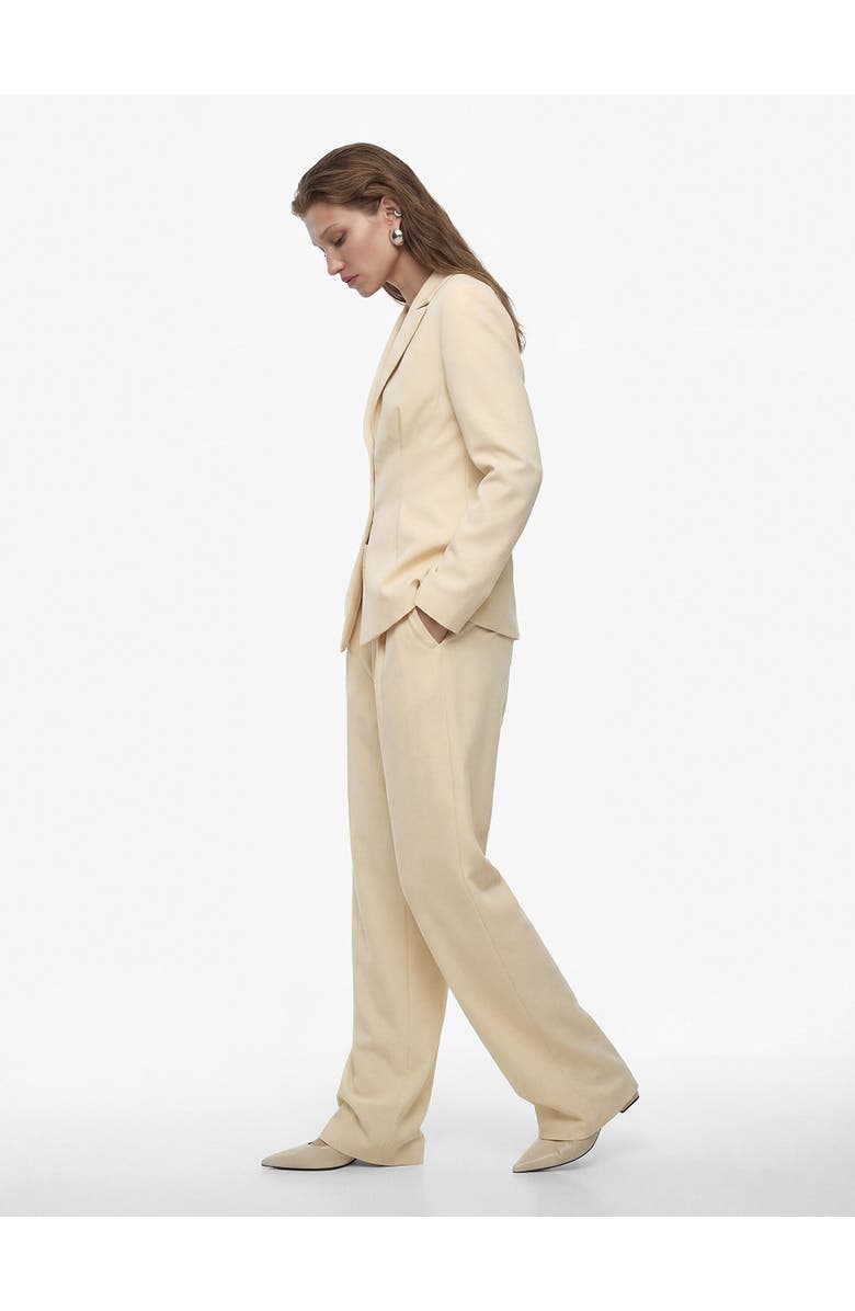 Koton High Rise Pleated Wide Leg Trousers, Alternate, color, Yellow