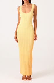 SNDYS Odessa Ombré Variegated Rib Cody-Con Maxi Dress