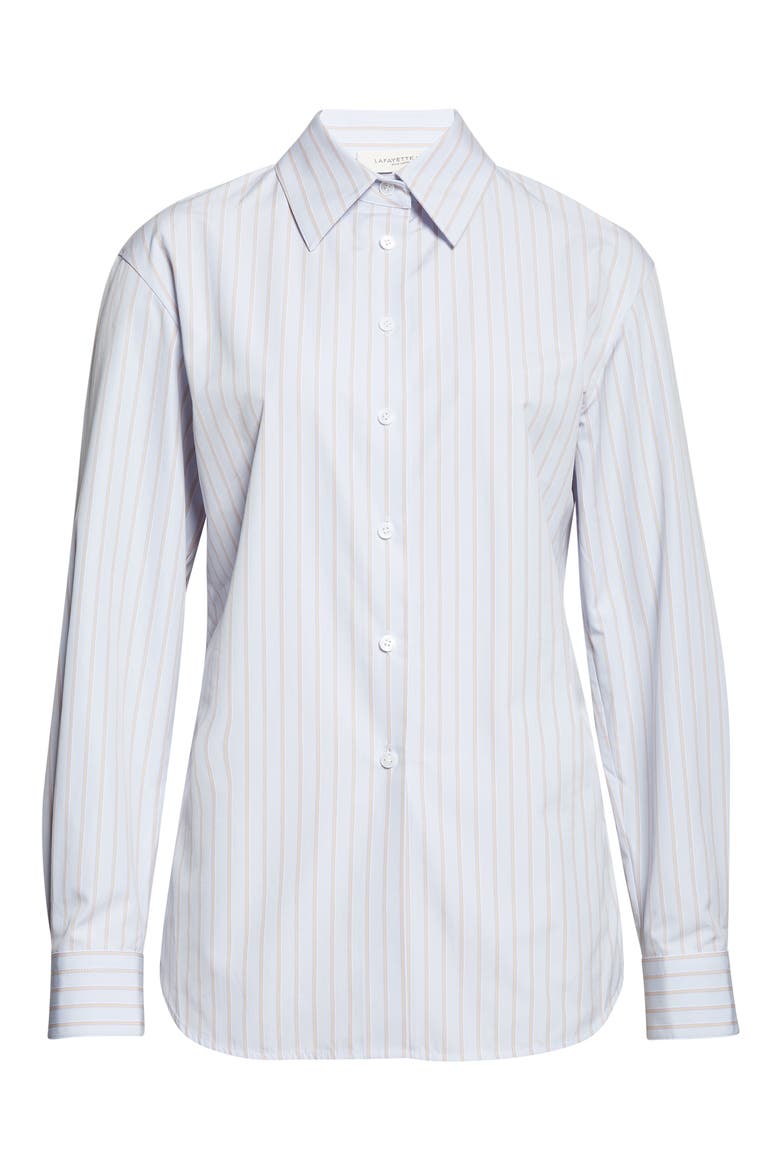 Aurora Stripe Cotton Tailored Shirt, Alternate, color, GLACIER BLUE MULTI