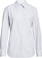 Lafayette 148 New York Aurora Stripe Cotton Tailored Shirt
