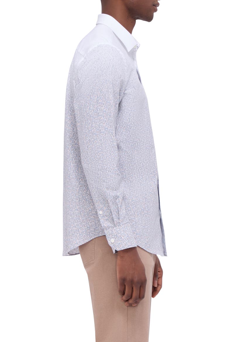 Julian Shaped Fit Stretch Print Button-Up Shirt, Alternate, color, DESERT