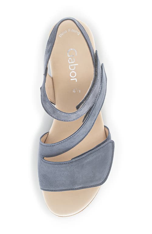 Gabor Asymmetric Strappy Wedge Sandal In Nautic