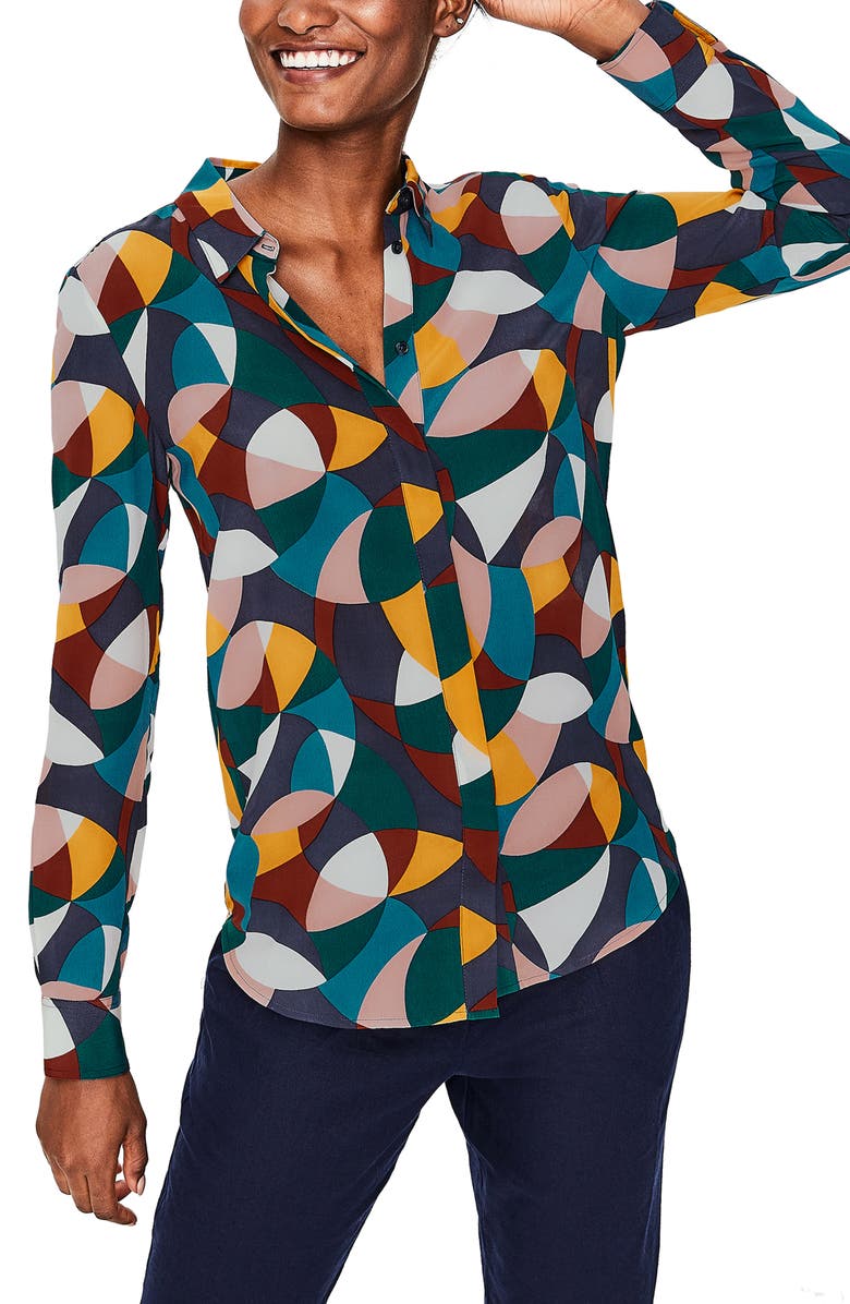 Boden Silk Shirt, Main, color, 