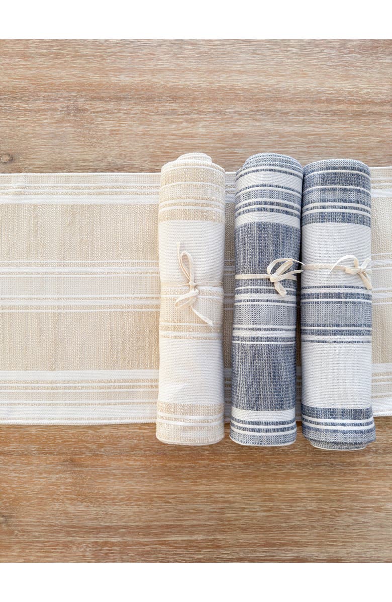 Anaya Beach Club Stripe Indoor Outdoor Table Runner, Alternate, color,