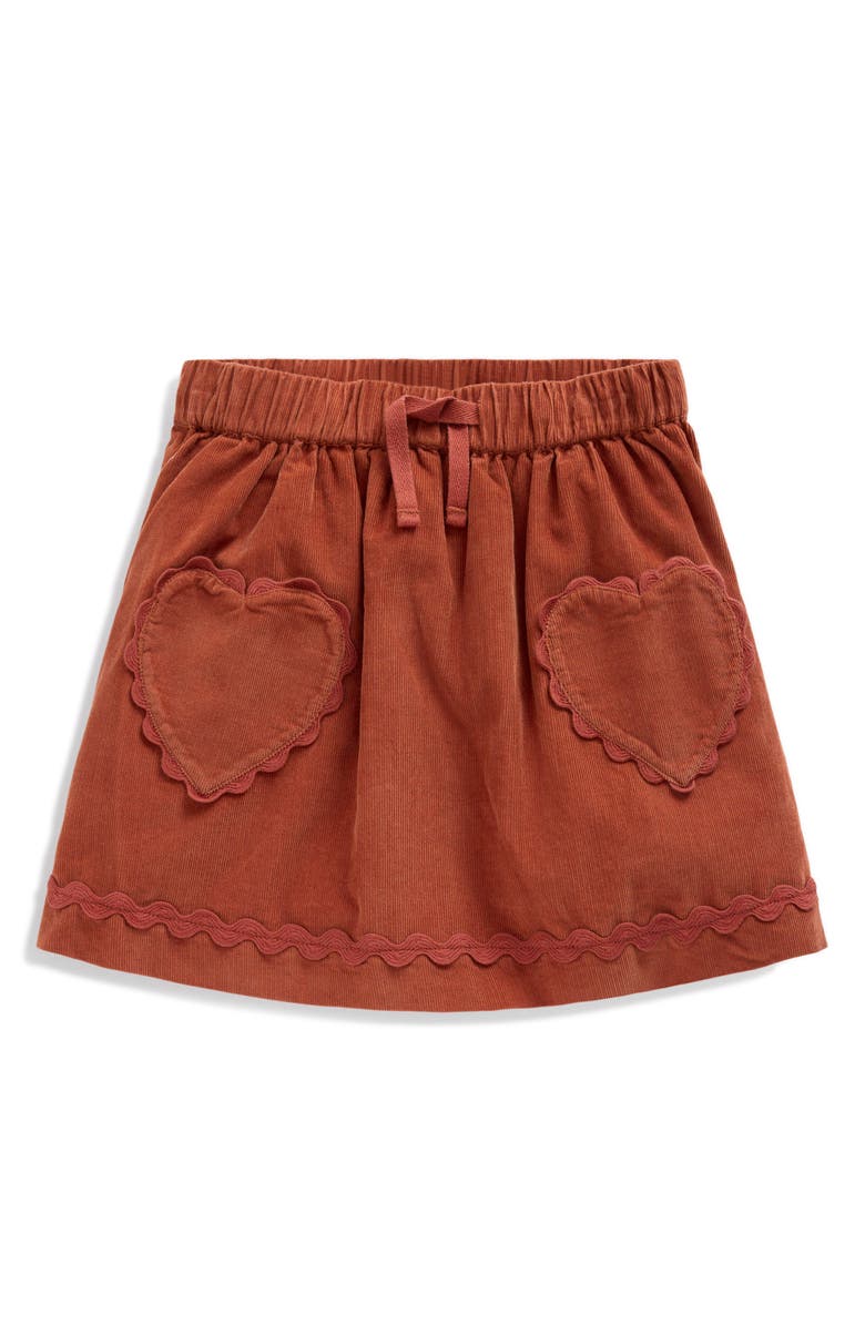 Mini Boden Kids' Rickrack Corduroy Skirt, Main, color, Barn Red