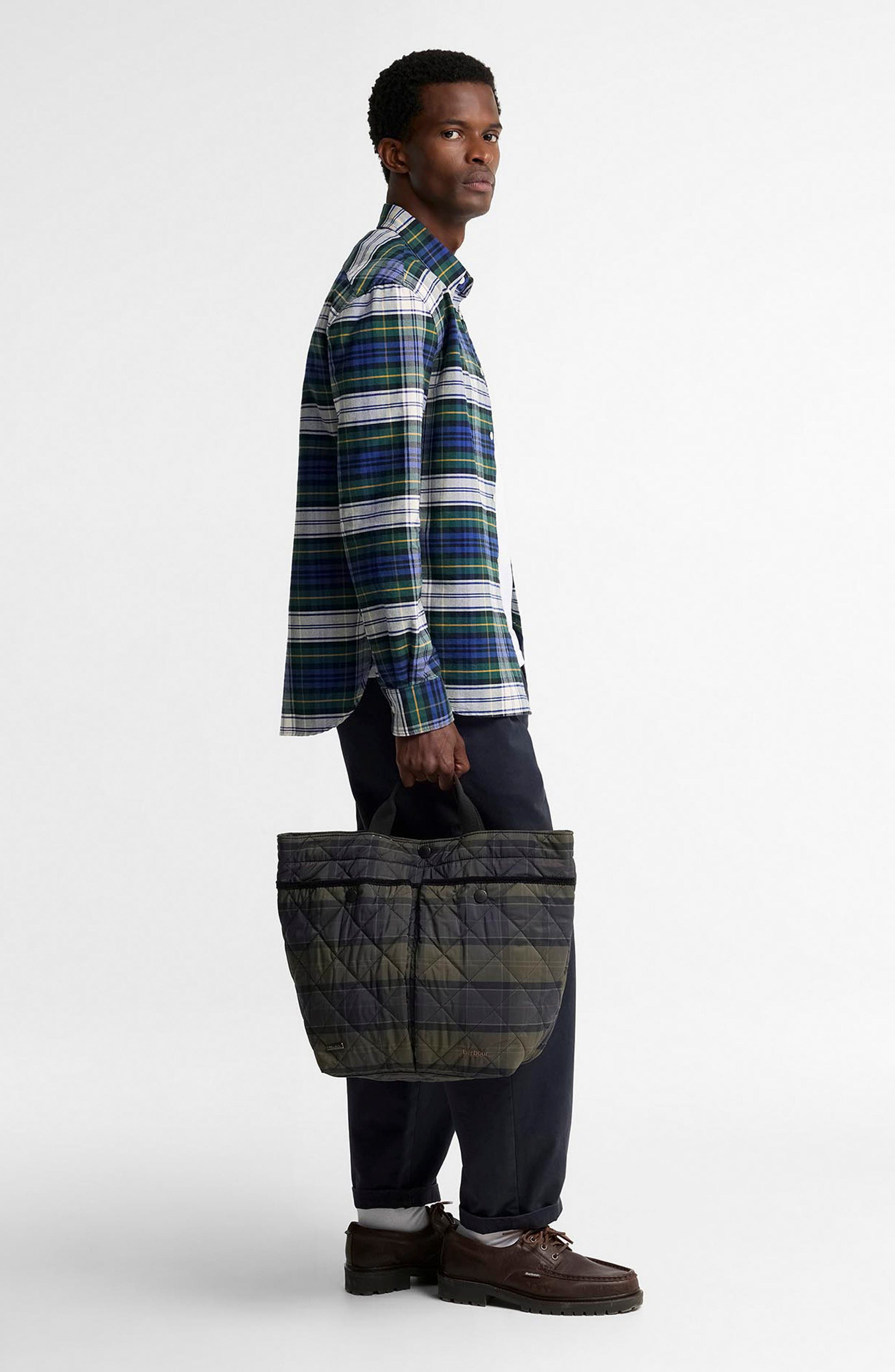 Tartan Liddesdale Quilted Tote Bag, Alternate, color, SHADOW CLASSIC TARTAN