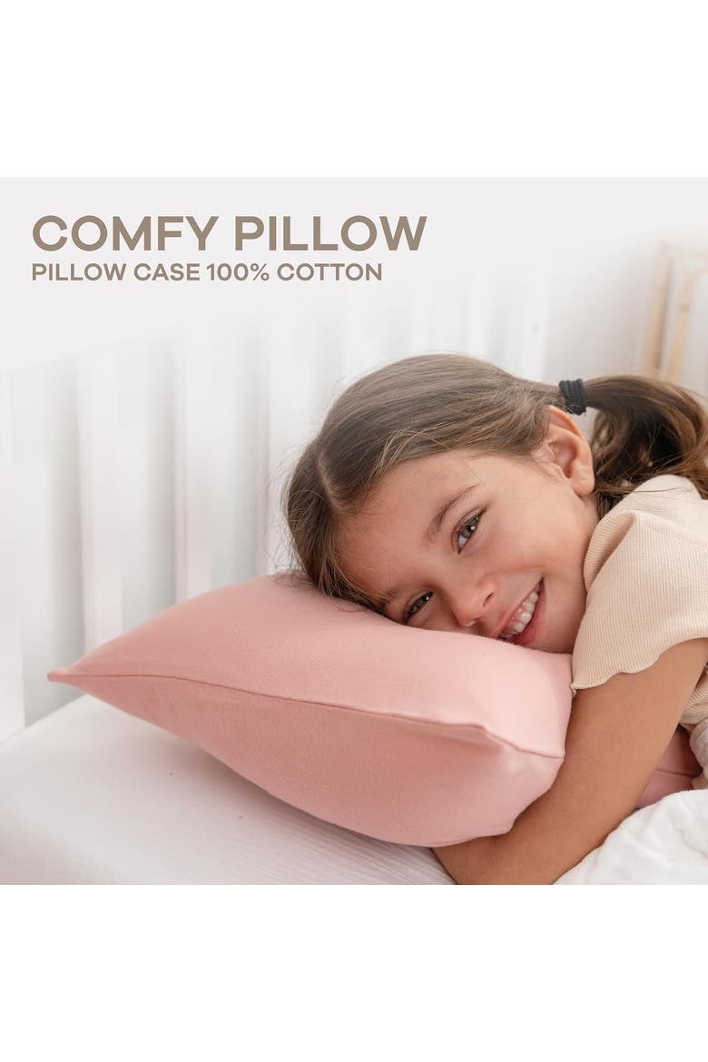Toddler Pillows with Soft Cotton Pillow Case, Alternate, color, Blush
