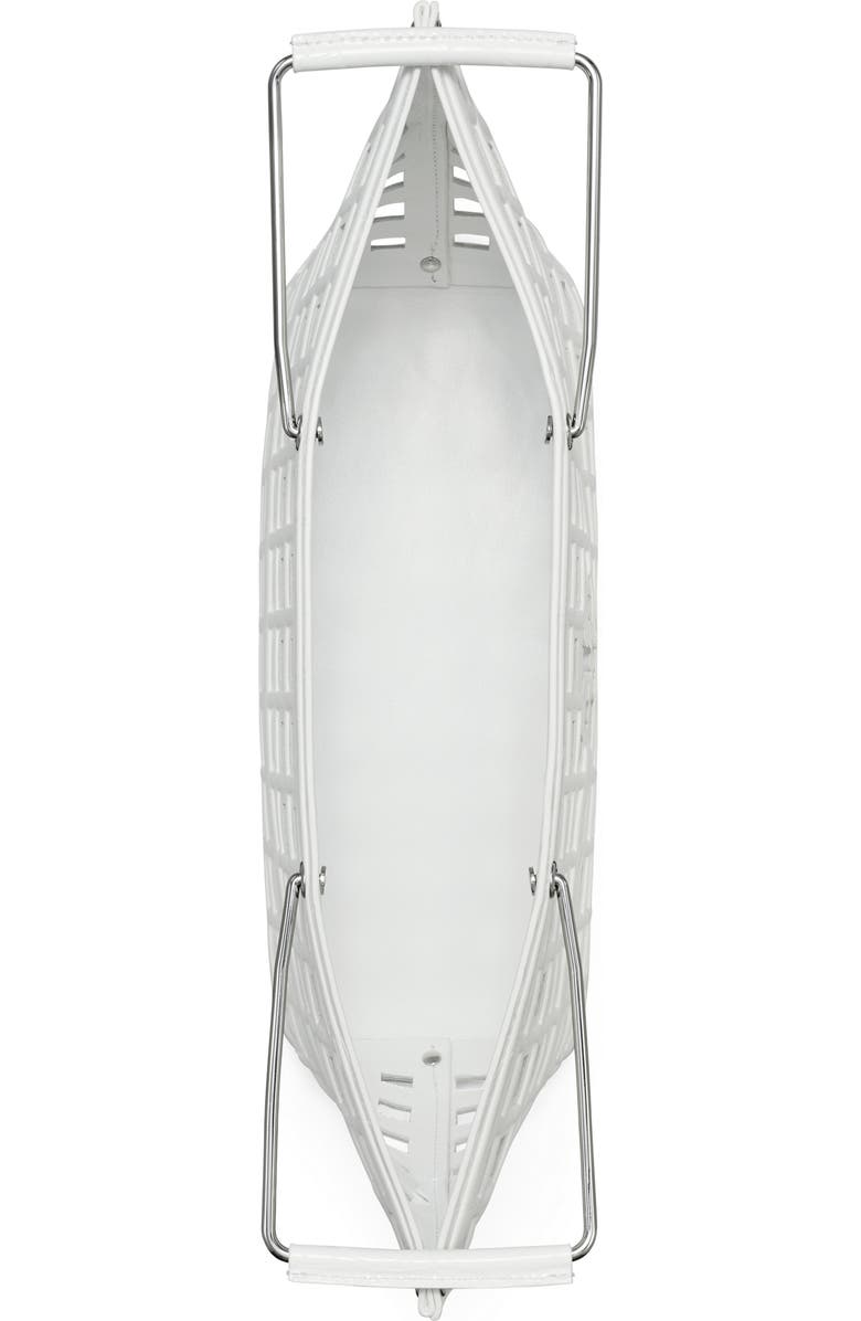 Tory Burch Ella Croc Embossed Leather Shopping Basket Tote, Alternate, color, Blanc