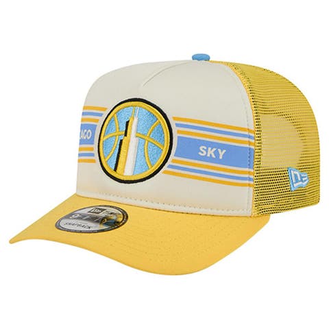 Unisex New Era  White/Yellow Chicago Sky Banner Foam Front 9FIFTY A-Frame Adjustable Trucker Hat