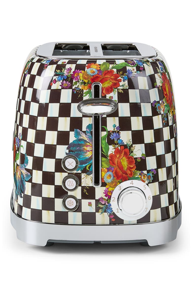 Courtly Flower Market 2-Slice Toaster, Alternate, color, BLACK