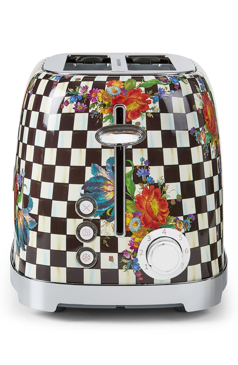 MACKENZIE CHILDS Courtly Flower Market 2-Slice Toaster, Alternate, color, Black