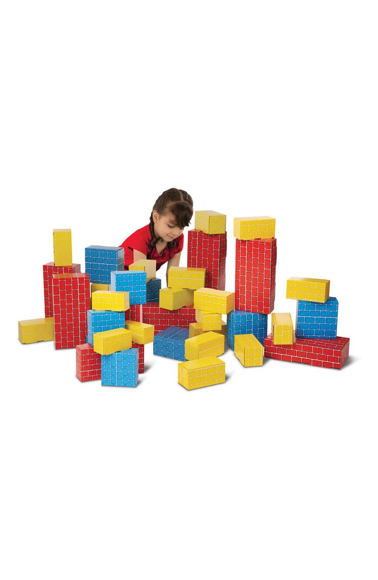 Melissa & Doug 40-Piece Deluxe Jumbo Cardboard Blocks, Alternate, color, Multi