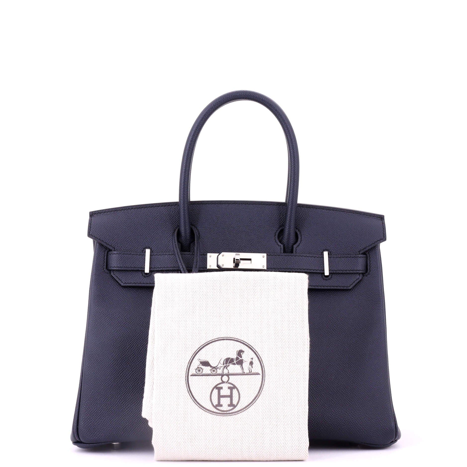 Pre-Owned Hermes Birkin Handbag Blue Epsom with Palladium Hardware 30, Alternate, color, Bleu Indigo