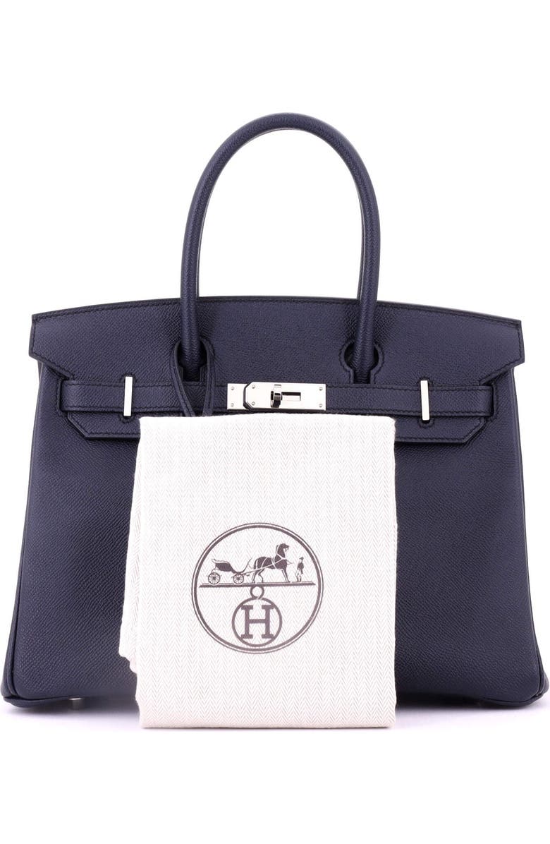 Pre-Owned Hermes Birkin Handbag Blue Epsom with Palladium Hardware 30, Alternate, color, Bleu Indigo