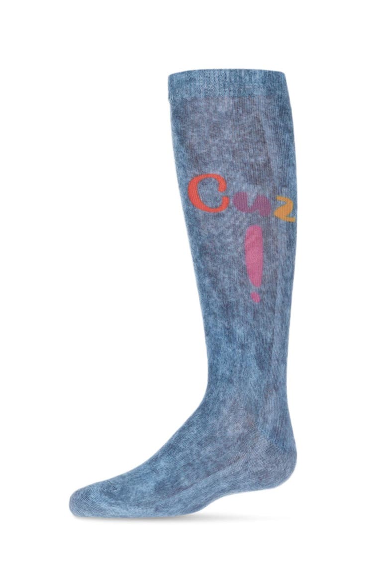 Cuz! Acid Washed Knee High Sock, Main, color, Blue