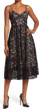 NSR Crochet Stretch Lace Midi Dress