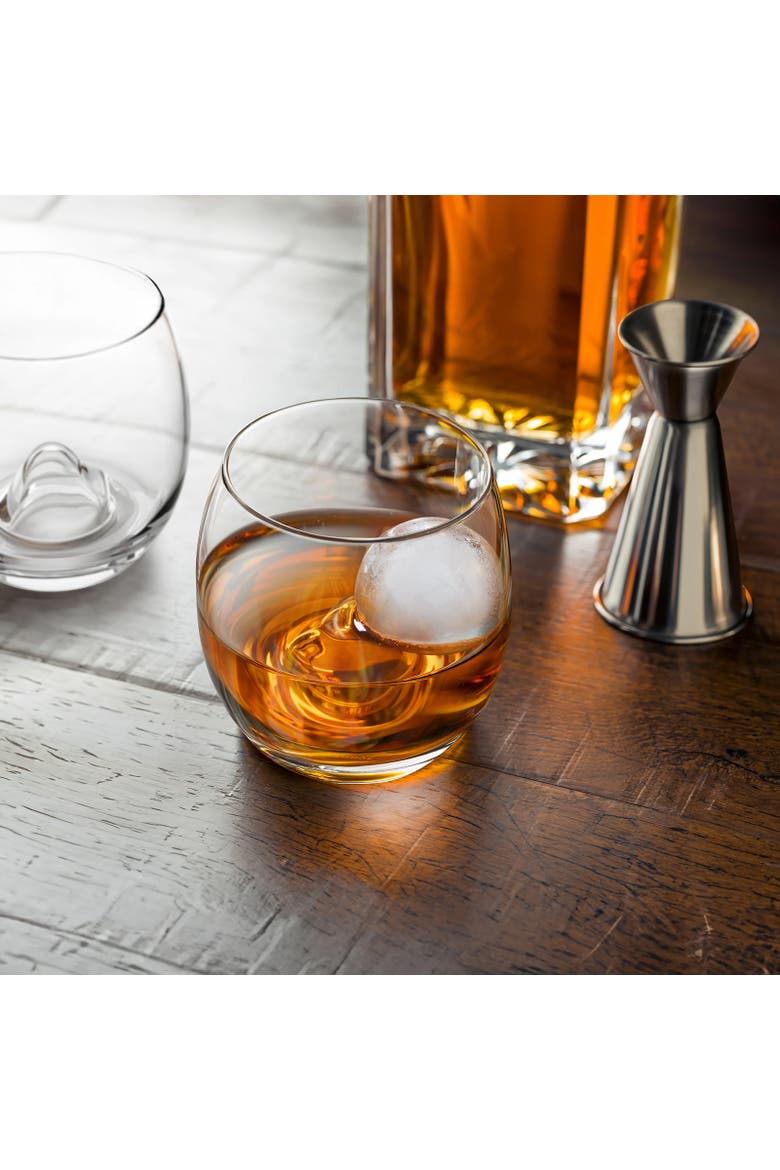 On The Rock Glass with Ice Ball Mould, 8 oz, Glass & Silicone, Alternate, color, Clear