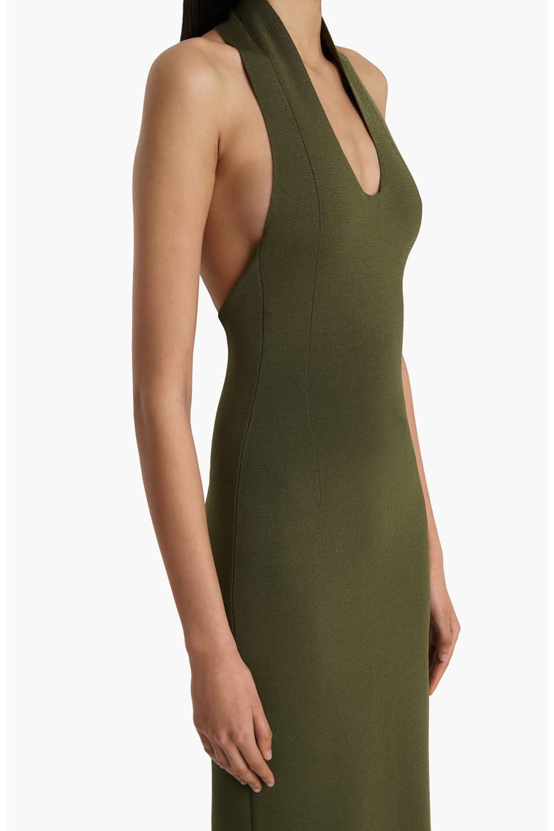 Mahi Halter Milano Knit Dress, Alternate, color, OLIVE