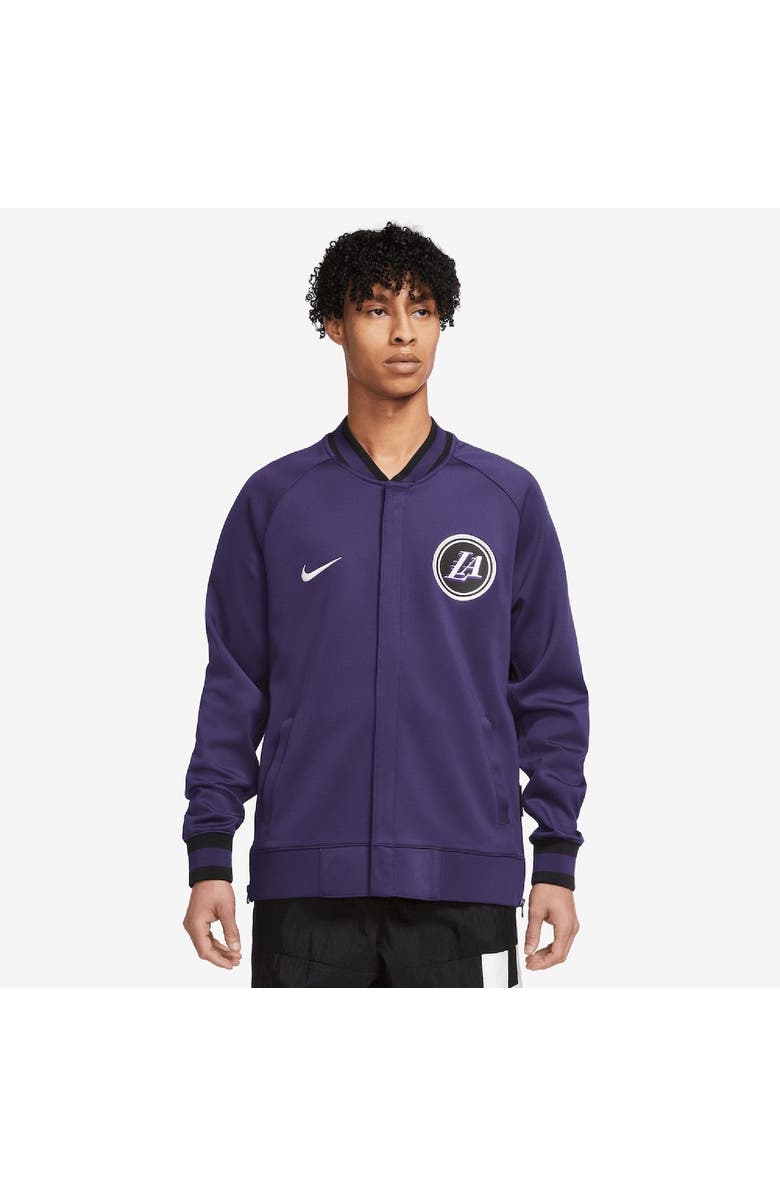 Nike Men's Nike Gray/White Los Angeles Lakers 2022/23 City Edition Showtime Thermaflex Full-Zip Jacket, Alternate, color,