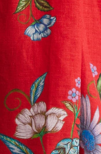 FARM Rio ファームリオ スイート ブルーム ブーケ ミニ ドレス Sweet Bloom Bouquet linen-blend minidress in red - Farm Rio