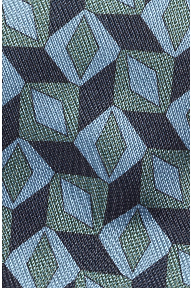Nielsen Geometric Print Silk Tie, Alternate, color, NAVY