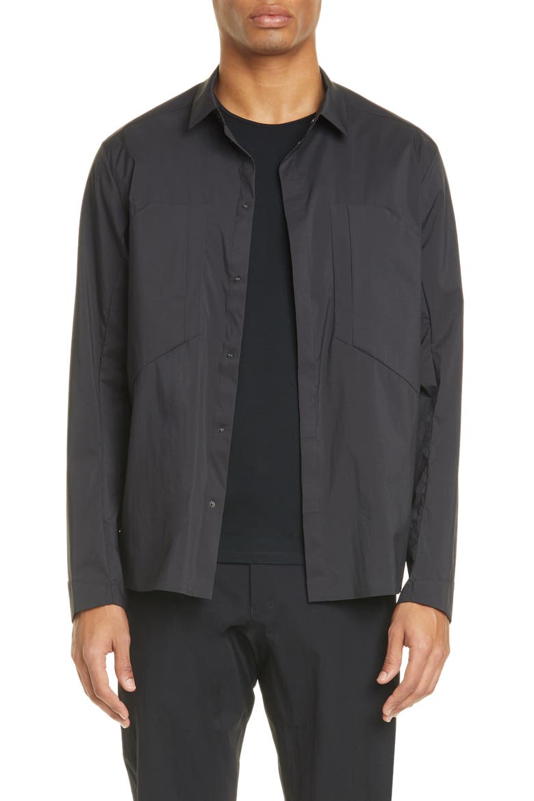 Demlo Water Resistant Nylon Overshirt, Main, color, CLAY