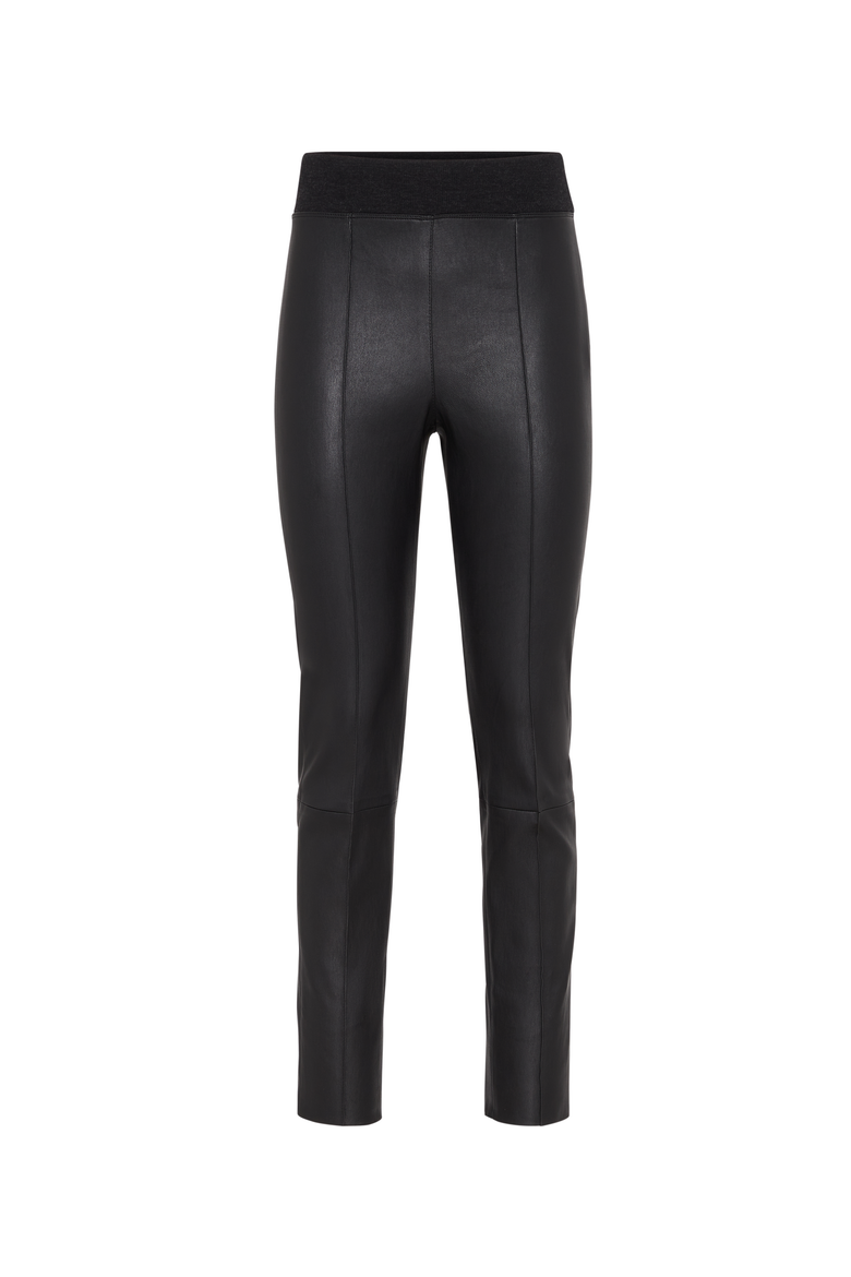 Stretch nappa leather leggings, Main, color, Black