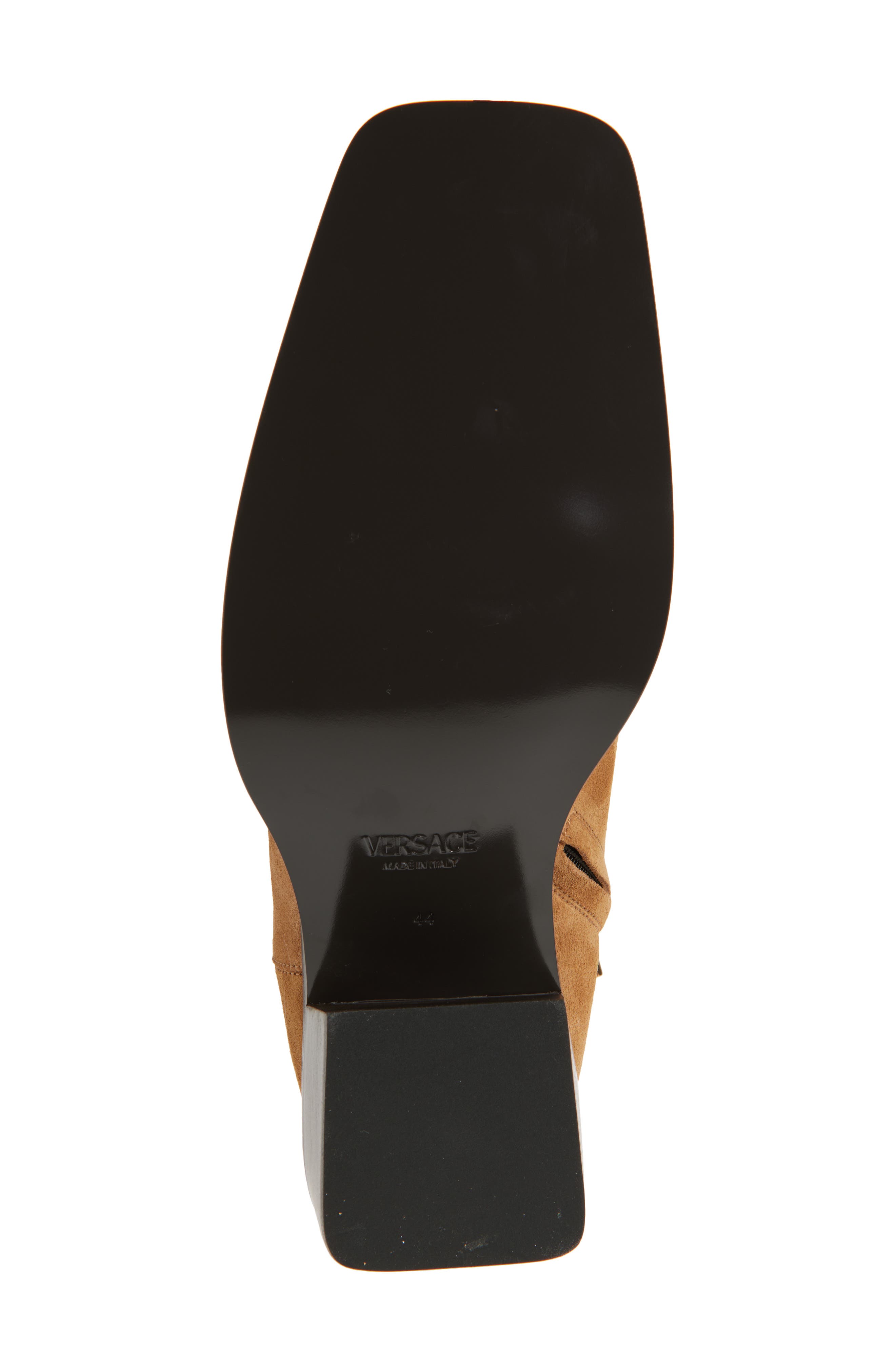 Versace Square Toe Boot, Alternate, color, Tobacco-Versace Gold